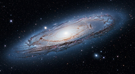 Panoramic View of Edge-On Spiral Galaxy