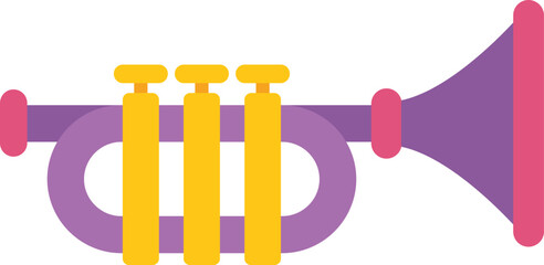 Colorful toy trumpet isolated on white background, representing music education and playful childhood melodies