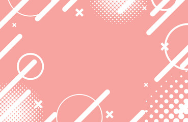 Abstract Pink Background with Geometric Shapes and Halftone Elements