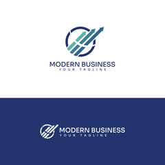Modern Business Logo with Dynamic Arrow Design in Circular Frame
