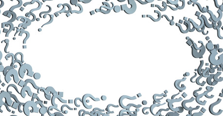 question marks background. 3D Rendering.