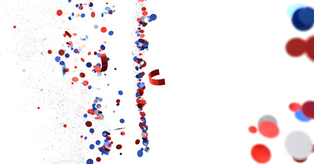 Confetti - American national colors. USA Presidents Day, American Labor day, Memorial Day, US...