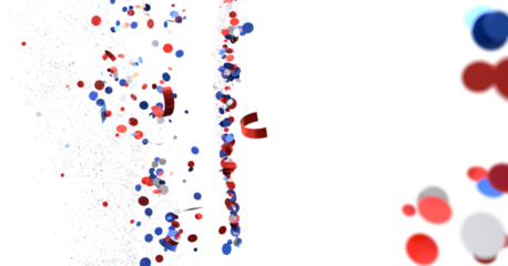 Confetti - American national colors. USA Presidents Day, American Labor day, Memorial Day, US election concept.