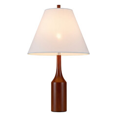 Modern wood table lamp with white shade for home decor