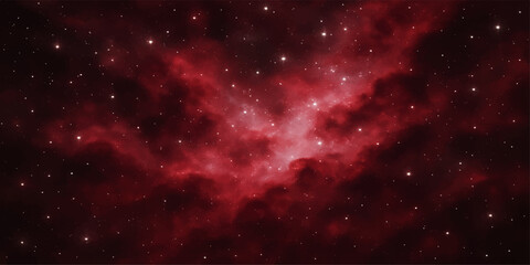 Abstract, blue and red nebula and stars fill the deep outer space night sky © Ashraful