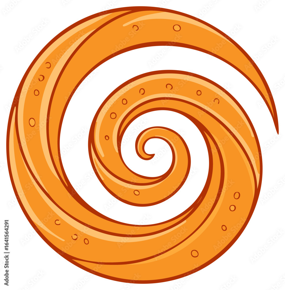 Poster abstract orange swirl illustration with internal circular pattern design element
