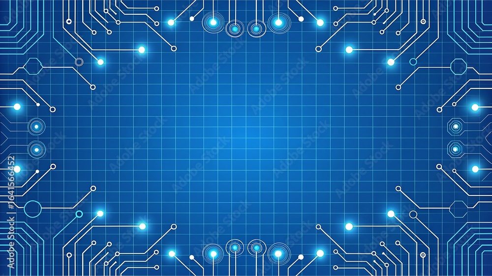 Poster circuit board pattern with glowing lights technology