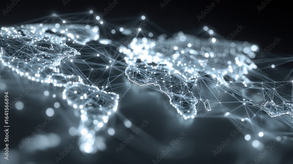 Poster global network map