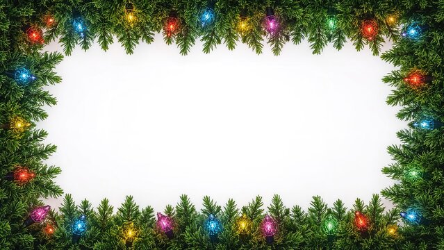 Holiday illumination frame set against white