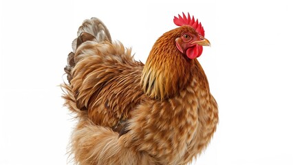 Fototapeta premium Chicken alone with a white backdrop