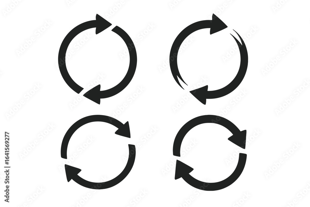 Poster circular arrow icons collection. loop symbol, repeat, reload, refresh, update, cycle, rotation, sync
