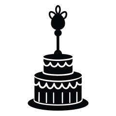 Event planner element isolated cake topper on white background