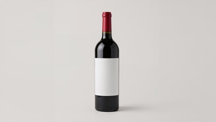 Plain wine bottle label displayed on a pale background. Design prototype.