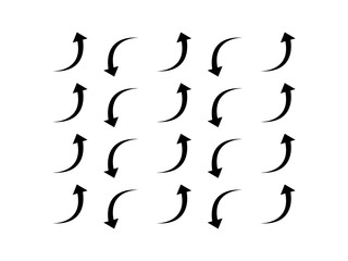 set of curve arrows icon