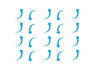 set of curve arrows icon