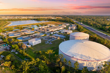 Water treatment facility using advanced technology to purify water, making it safe for drinking and...