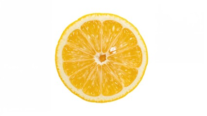 Yellow citrus half displayed on white surface with clipping path
