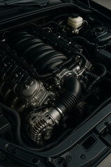 -generated close-up of a high-performance V8 engine