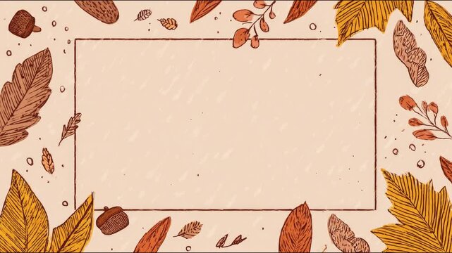 Handdrawn autumn leaves animation with falling elements and seasonal transition