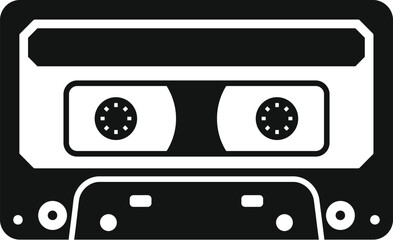 Vintage audio cassette tape isolated on white background, symbolizing nostalgic music, sound recording, and analog technology