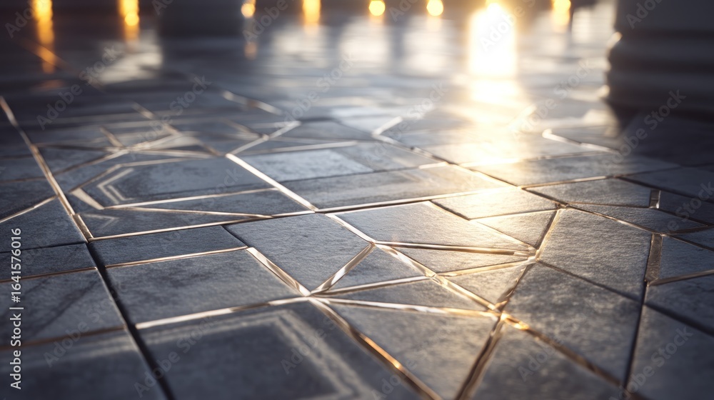 Poster tiled floor reflection