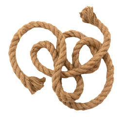 Jute. Twisted linen rope on a white background. Rope © Gudman