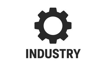 Fototapeta premium Industrial gear icon vector, machine cogwheel symbol, black industry logo, manufacturing equipment illustration, mechanical engineering element, machinery part, workplace automation, isolated on white