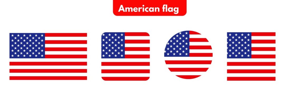 united states flag, Set of America flag, flag of America , USA falg icons set, set of UNITED STATES OF AMERICA flag buttons, 