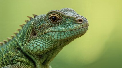 Fototapeta premium Macro shot highlighting the fine scales of a lizard with an out-of-focus background