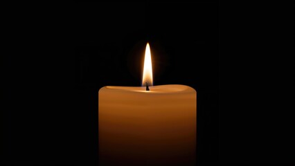 Soy wax candle with vanilla aroma and glowing flame