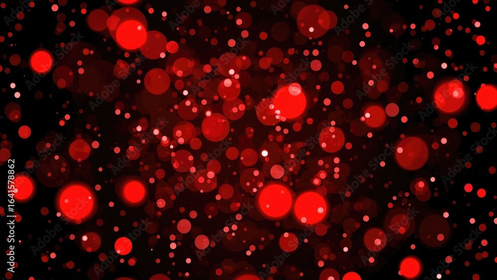 Poster abstract circular bokeh design with red glitter and light effects