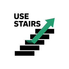 Use Stairs Icon &ndash; Safety and Emergency Exit Symbol