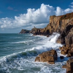 Dramatic coastline with jagged cliffs 2
