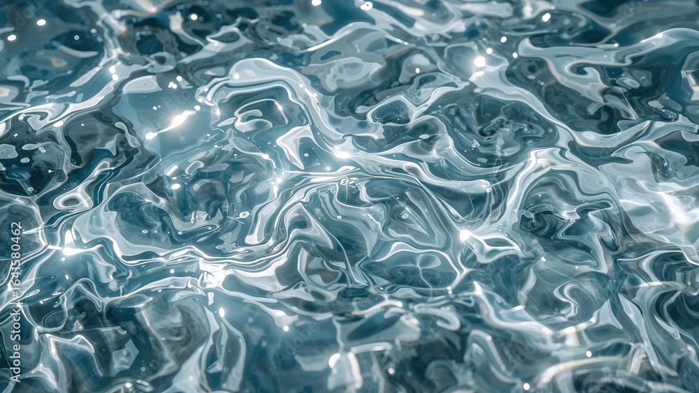 Poster displaying graceful streaming and swaying shapes
