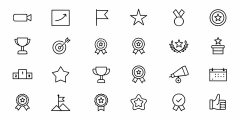 A motivational icon pack depicting milestones, progress achievements, and goal completion. Great for gamification, personal growth apps, and educational tools