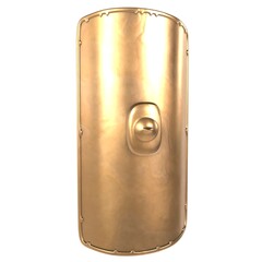 Golden shield isolated on transparent