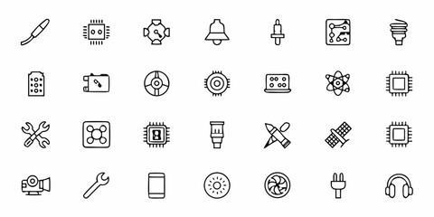 A sleek collection illustrating electronics repair and tech maintenance services. Perfect for gadget repair shops, IT support, and tech service providers