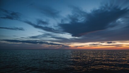 Nightfall scene featuring navy clouds