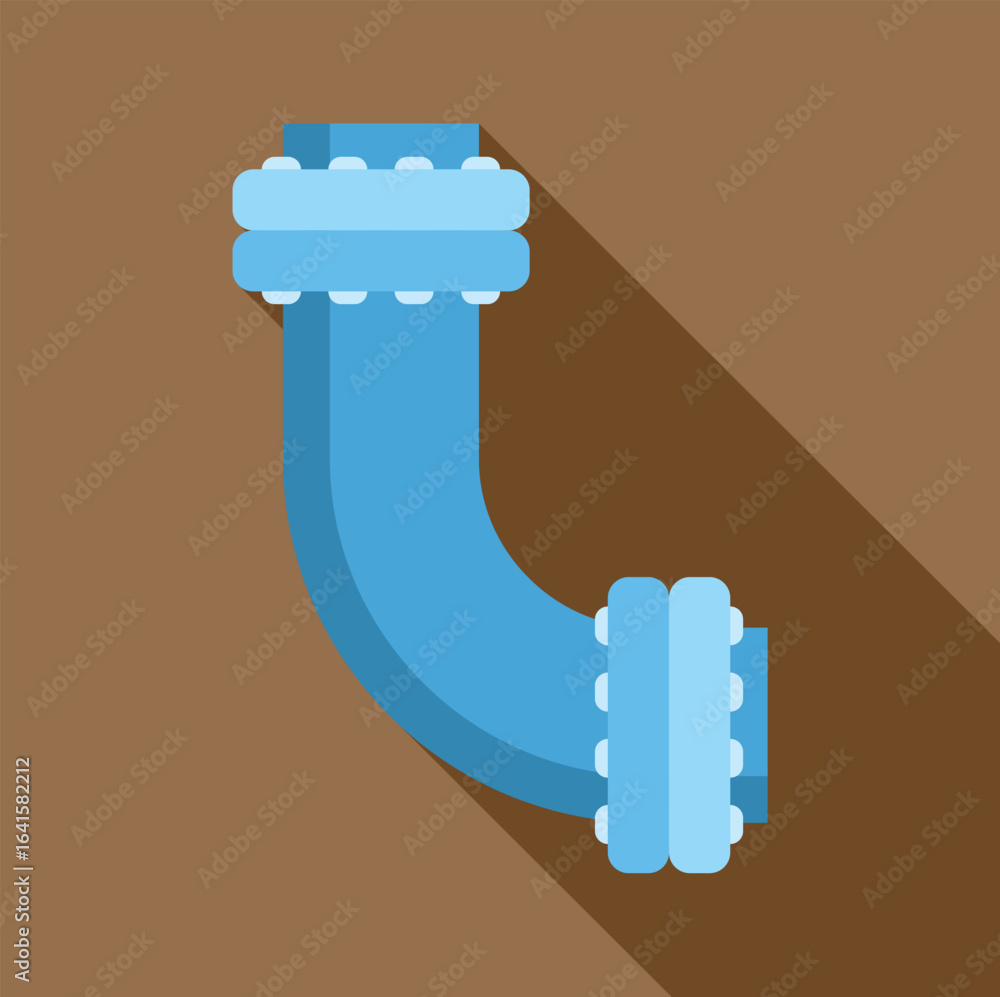 Poster plumbing connection with flanges creating a ninety degree angle, ideal for industrial and constructi