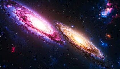 Two Spiral Galaxies Deep Space