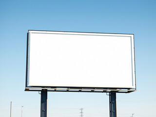 blank billboard on blue sky