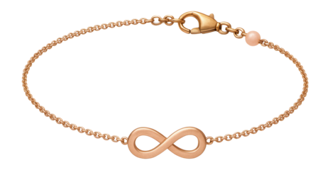 Rose gold anklet with infinity symbol charm for romantic ensembles