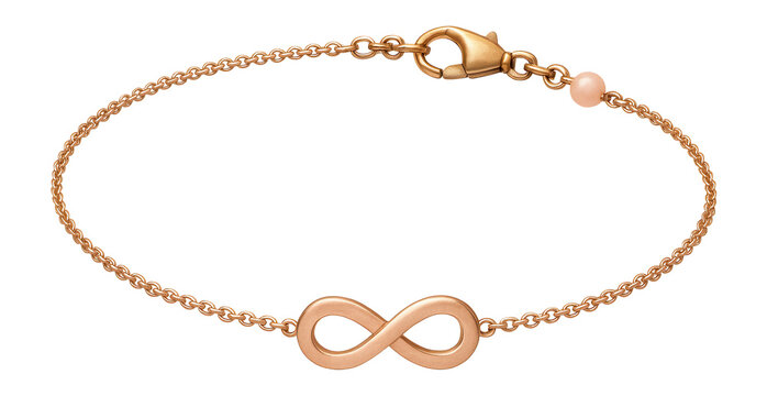 Rose gold anklet with infinity symbol charm for romantic ensembles