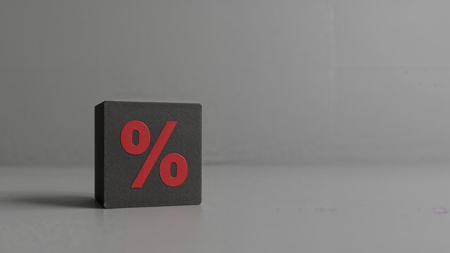 Business revenue drops amid falling interest rates, illustrated by wooden blocks with percentage and downward arrow symbols in a recession context.