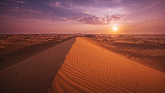 Expansive Sandy Desert Landscape