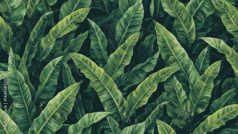 Poster exotic banana leaf motif with natural texture for design use