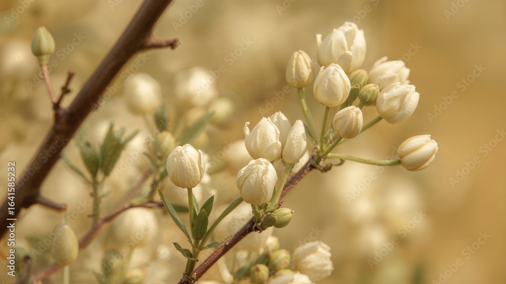 Poster simple vanilla buds captured with macro photography methods