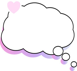 Cute colorful speech box bubble with heart decoration