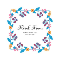 Luxury Botanical Floral Frame on White Background