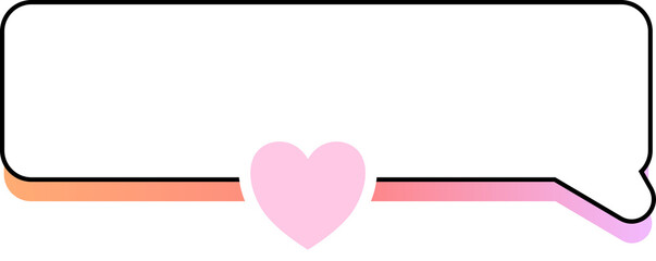 Cute colorful speech box bubble with heart decoration